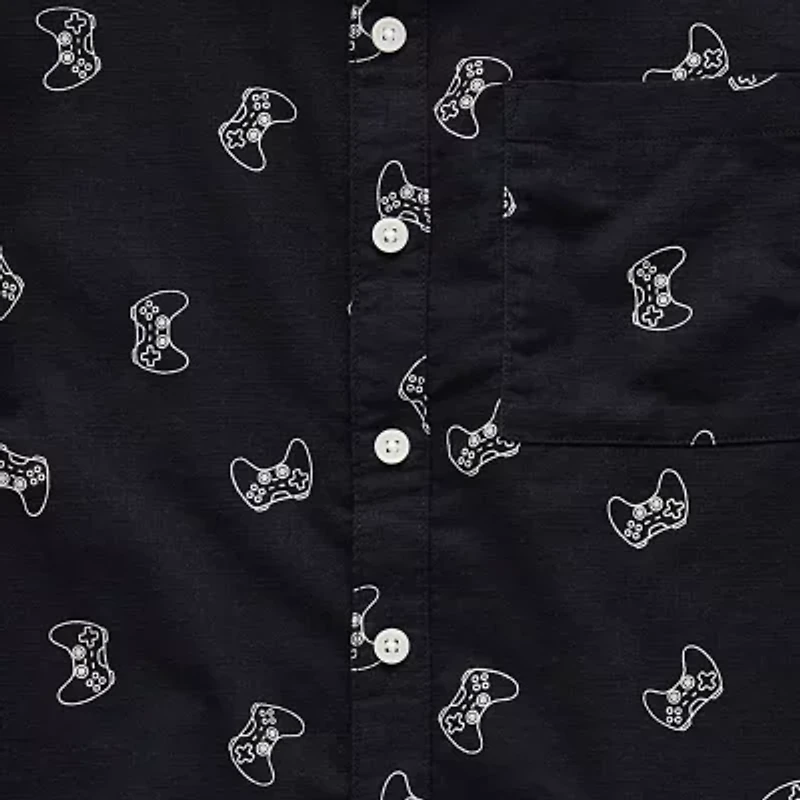 Thereabouts Little & Big Kid Boys Short Sleeve Regular Fit Button-Down Shirt