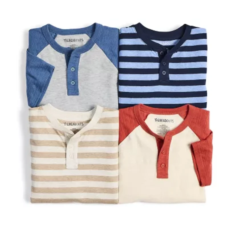 Thereabouts Little & Big Kid Boys Short Sleeve Regular Fit Henley Shirt