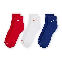 Nike Everyday Plus Cushioned Unisex Adult Breathable Multi-Pack Pair Quarter Ankle Socks