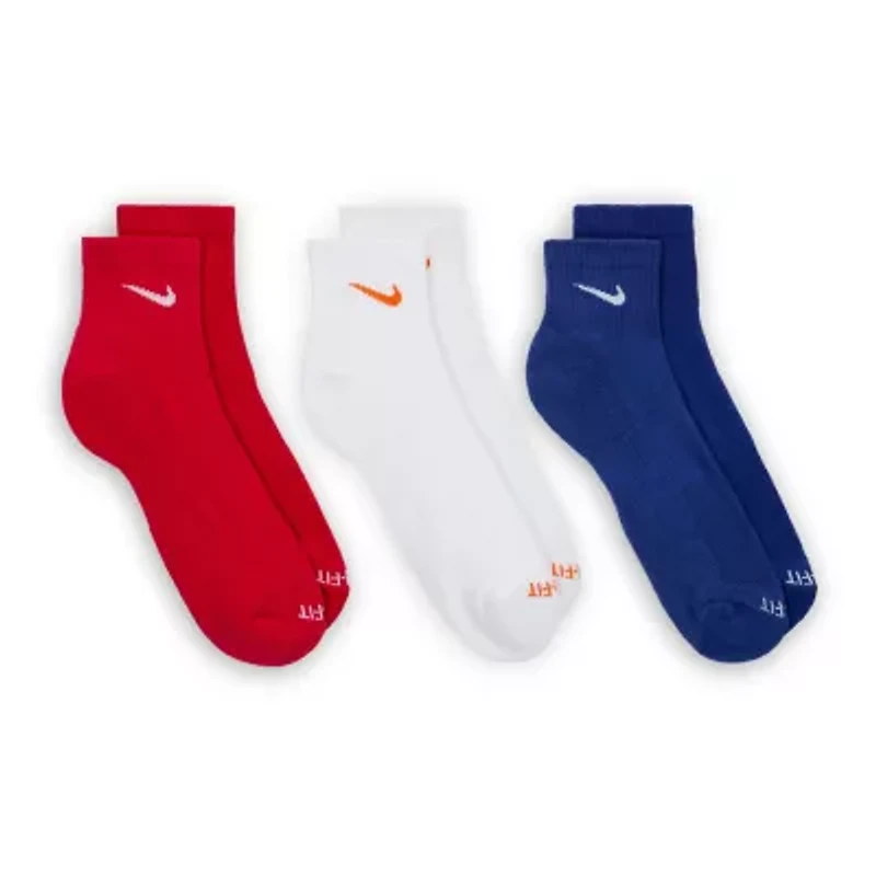 Nike Everyday Plus Cushioned Unisex Adult Breathable Multi-Pack Pair Quarter Ankle Socks