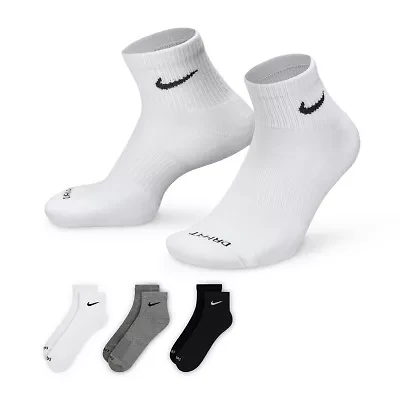 Nike Everyday Plus Cushioned Unisex Adult Breathable Multi-Pack Pair Quarter Ankle Socks
