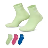 Nike Everyday Plus Cushioned Unisex Adult Breathable Multi-Pack Pair Quarter Ankle Socks
