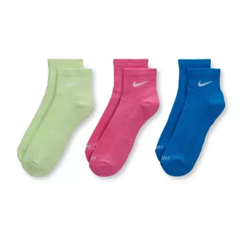 Nike Everyday Plus Cushioned Unisex Adult Breathable Multi-Pack Pair Quarter Ankle Socks