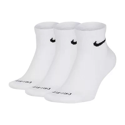 Nike Everyday Plus Cushioned Unisex Adult Breathable Multi-Pack 3 Pair Quarter Ankle Socks