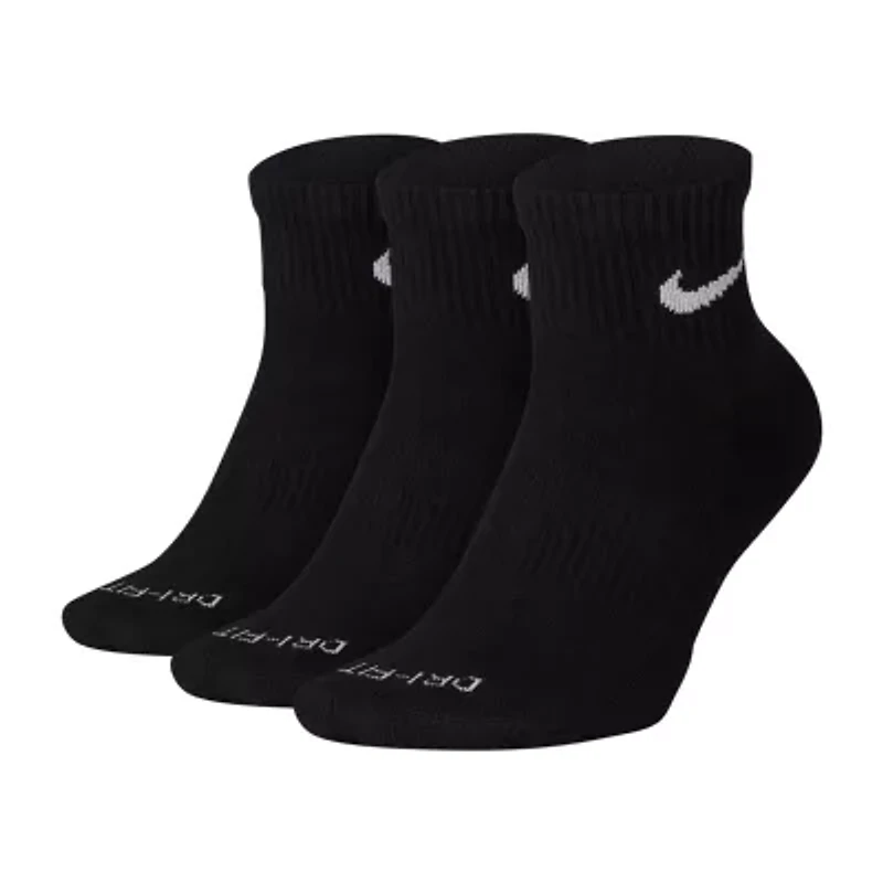 Nike Everyday Plus Cushioned Unisex Adult Breathable Multi-Pack Pair Quarter Ankle Socks