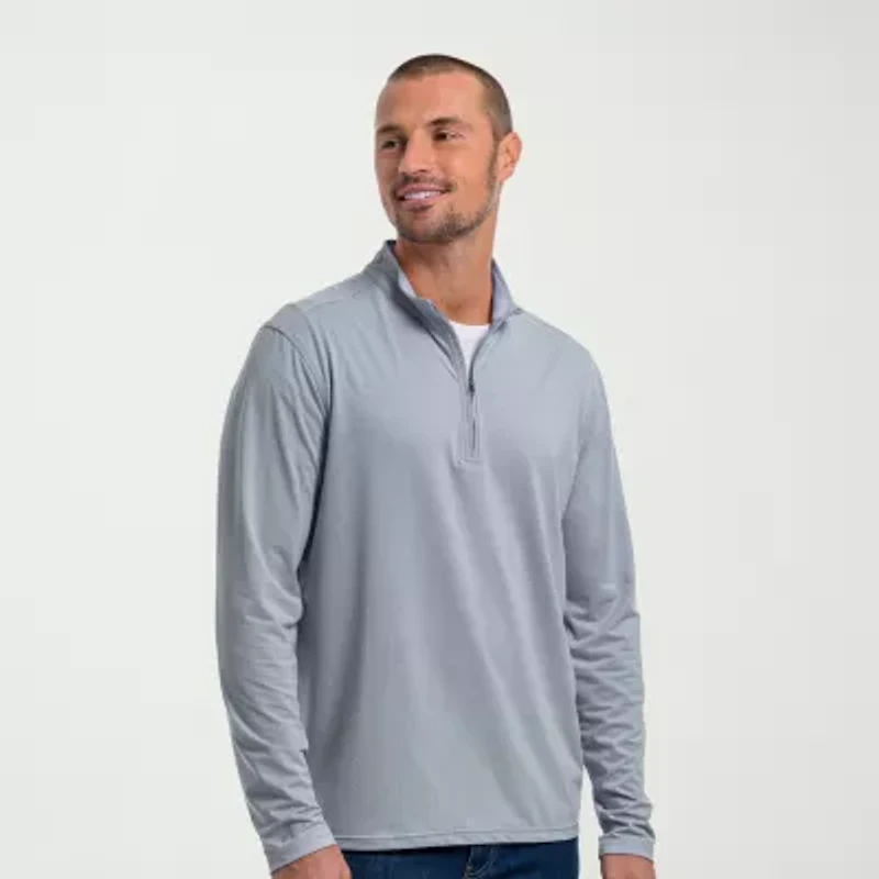 Antigua Fall 2025 Mens Mock Neck Long Sleeve Active Quarter-Zip Pullover