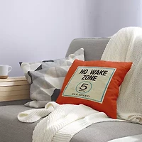 No Wake Square Throw Pillow