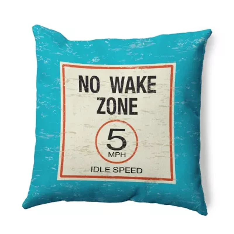 No Wake Square Throw Pillow