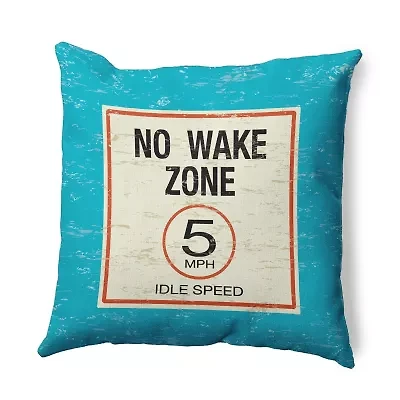 No Wake Square Throw Pillow