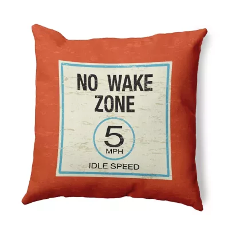 No Wake Square Throw Pillow