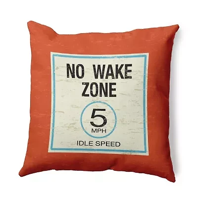 No Wake Square Throw Pillow