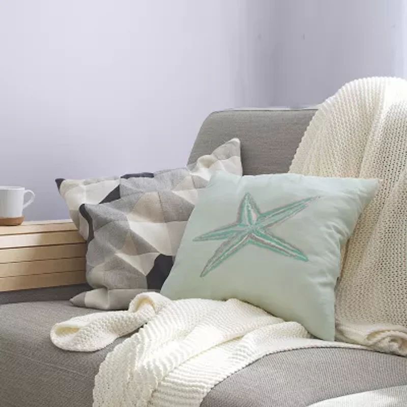 Starfish Square Throw Pillow