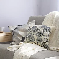 Antique Flowers Square Throw Pillow