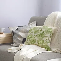 Antique Flowers Square Throw Pillow