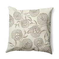Antique Flowers Square Throw Pillow