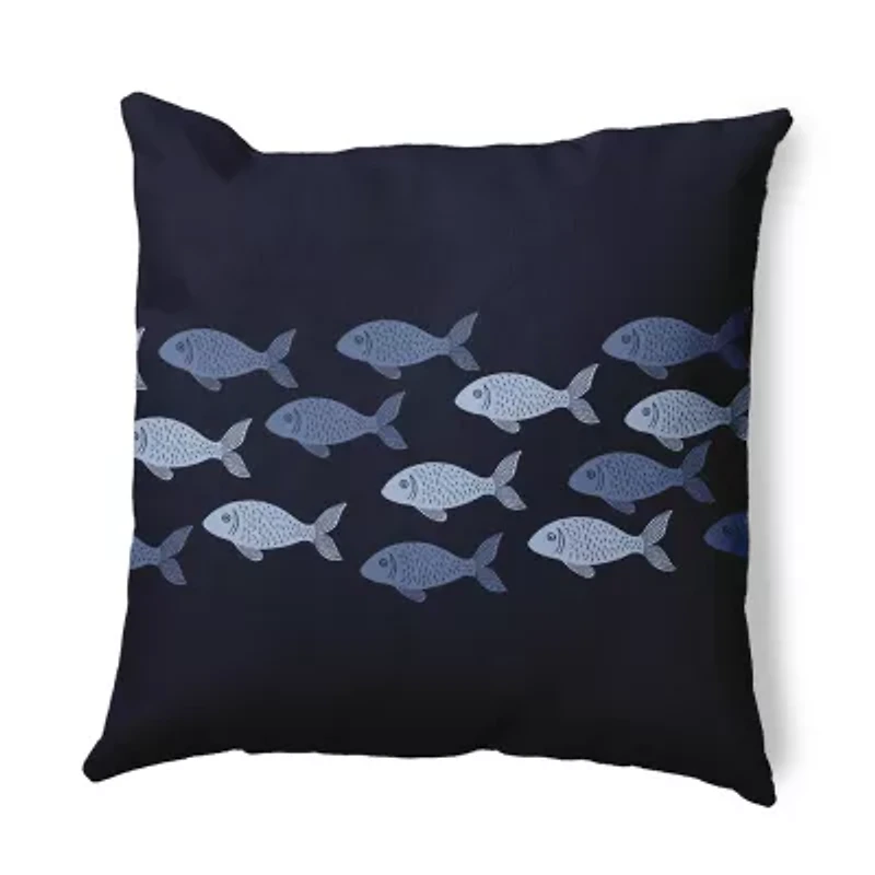 Fish Line Square Throw Pillow