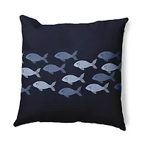 Fish Line Square Throw Pillow