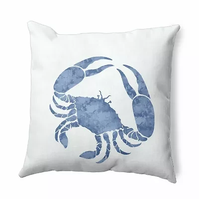 Crab Square Throw Pillow