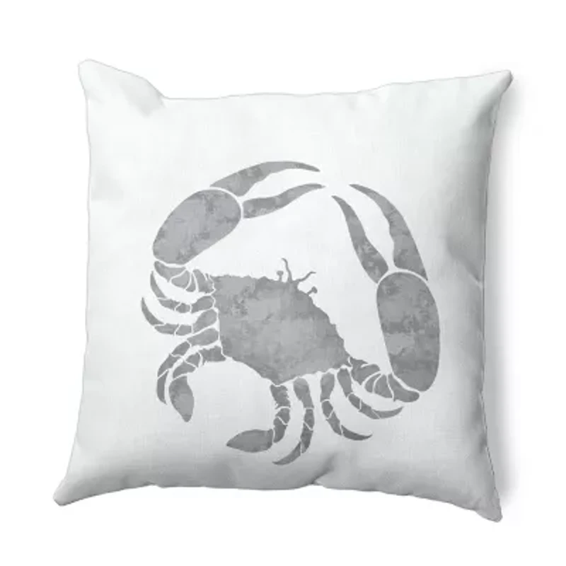 Crab Square Throw Pillow