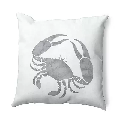 Crab Square Throw Pillow