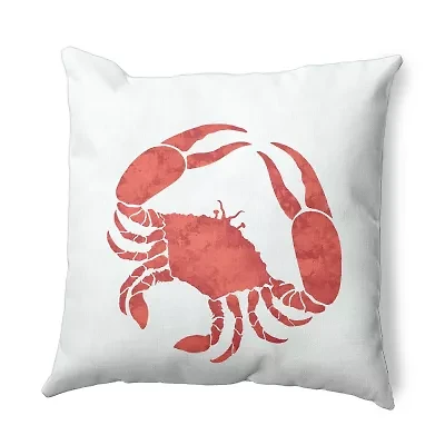 Crab Square Throw Pillow