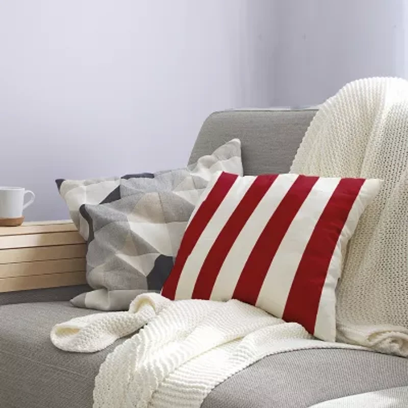 Vertical Stripes Square Throw Pillow