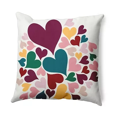 Hearts All Around Square Throw Pillow
