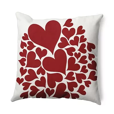 Hearts All Around Square Throw Pillow
