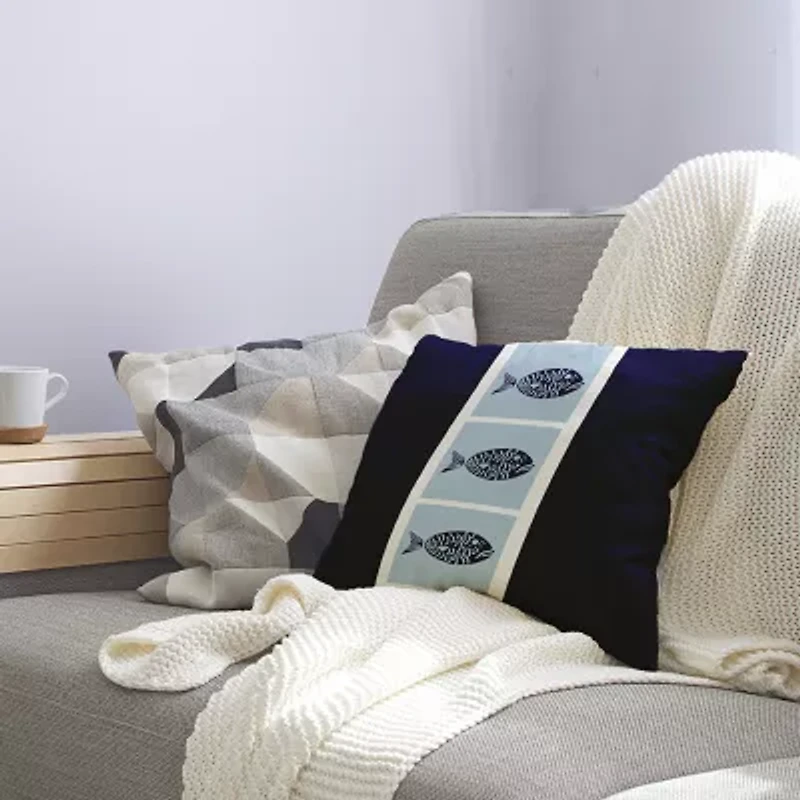 Fish Chips Square Throw Pillow