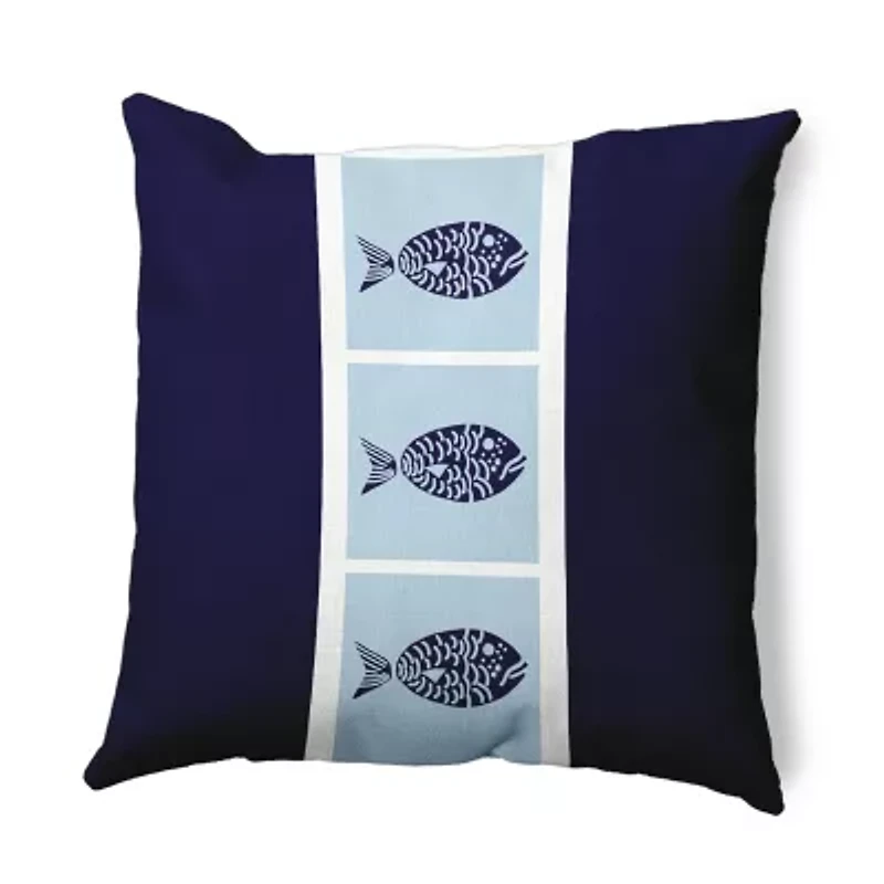 Fish Chips Square Throw Pillow