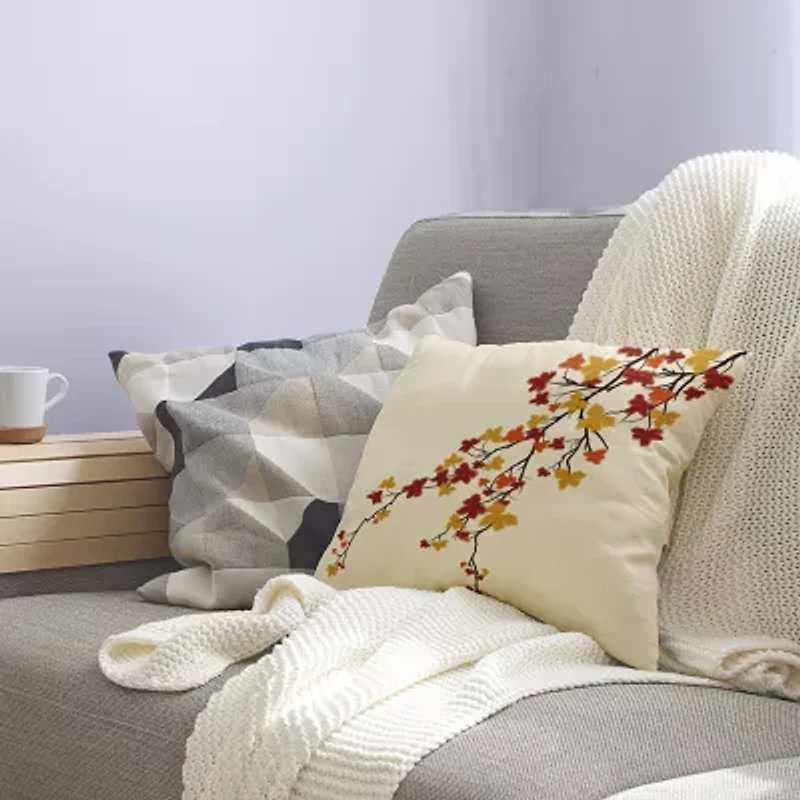 Maple Hues Square Throw Pillow