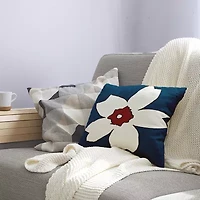 Big Flower Square Throw Pillow