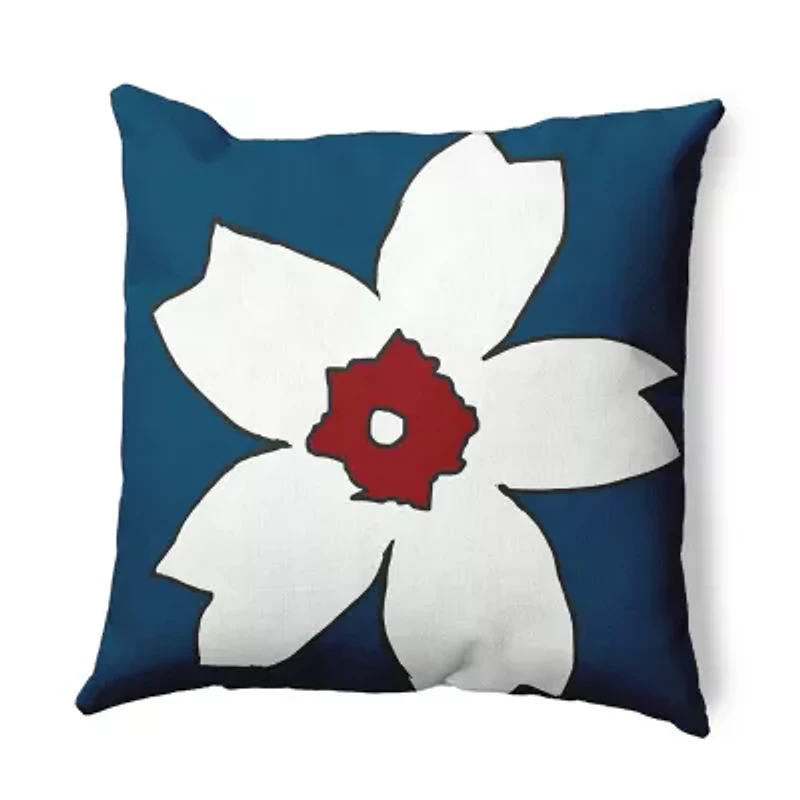 Big Flower Square Throw Pillow