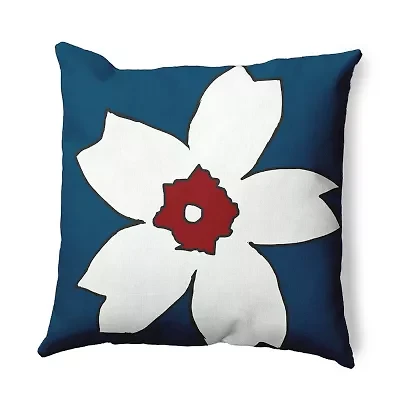 Big Flower Square Throw Pillow