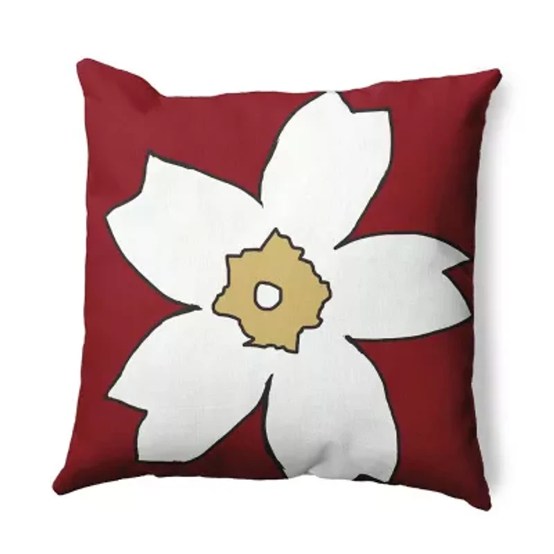 Big Flower Square Throw Pillow