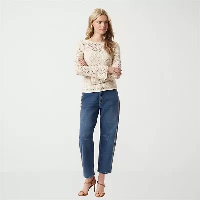 JS Jessica Simpson Womens Mid Rise Loose Fit Jean