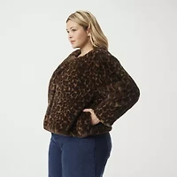 JS Jessica Simpson Womens Faux Shearling Heavyweight Plus Coat