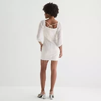 Secret Charm Womens Juniors Long Sleeve Bodycon Dress