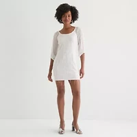 Secret Charm Womens Juniors Long Sleeve Bodycon Dress