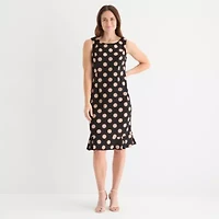 Maya Brooke Womens Dots Jacket Dress