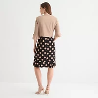 Maya Brooke Womens Dots Jacket Dress