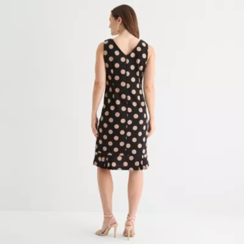 Maya Brooke Womens Dots Jacket Dress
