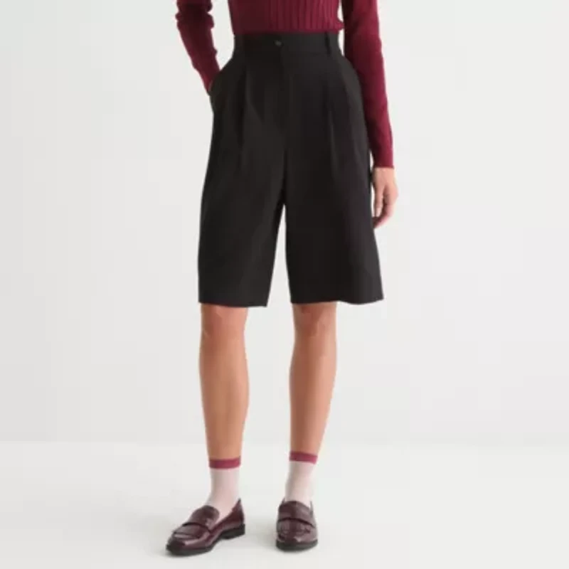 by&by Womens 13 1/2" Mid Rise Juniors Chino Short