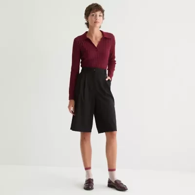 by&by Womens 13 1/2" Mid Rise Juniors Chino Short