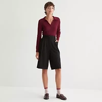 by&by Womens 13 1/2" Mid Rise Juniors Chino Short