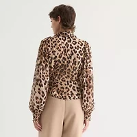 by&by Womens Long Sleeve Juniors Blouse