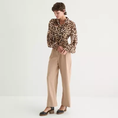by&by Womens Long Sleeve Juniors Blouse