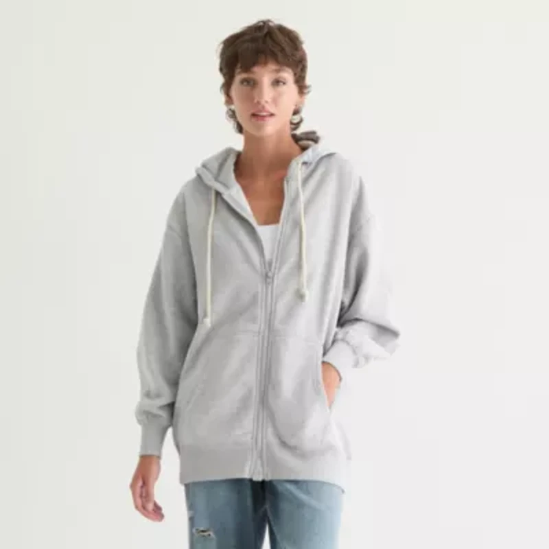 Arizona Womens Hidden Access Opening Hooded Long Sleeve Adaptive Juniors Sweatshirt