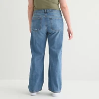 Arizona Juniors Plus Womens Low Rise Straight Leg Jean