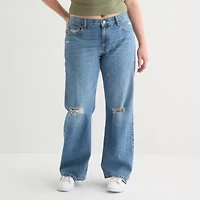 Arizona Juniors Plus Womens Low Rise Straight Leg Jean